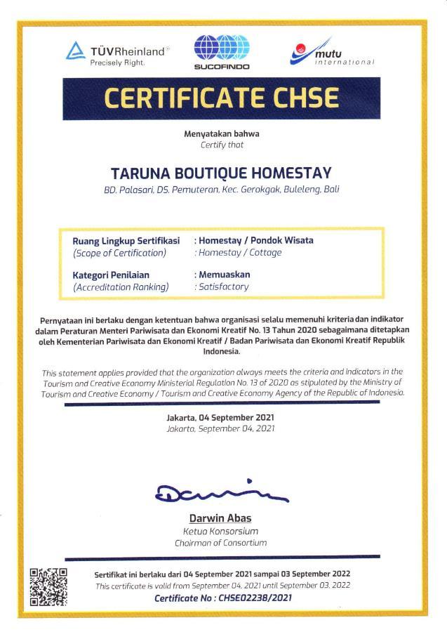 Taruna Boutique Homestay & Spa Pemuteran Zewnętrze zdjęcie